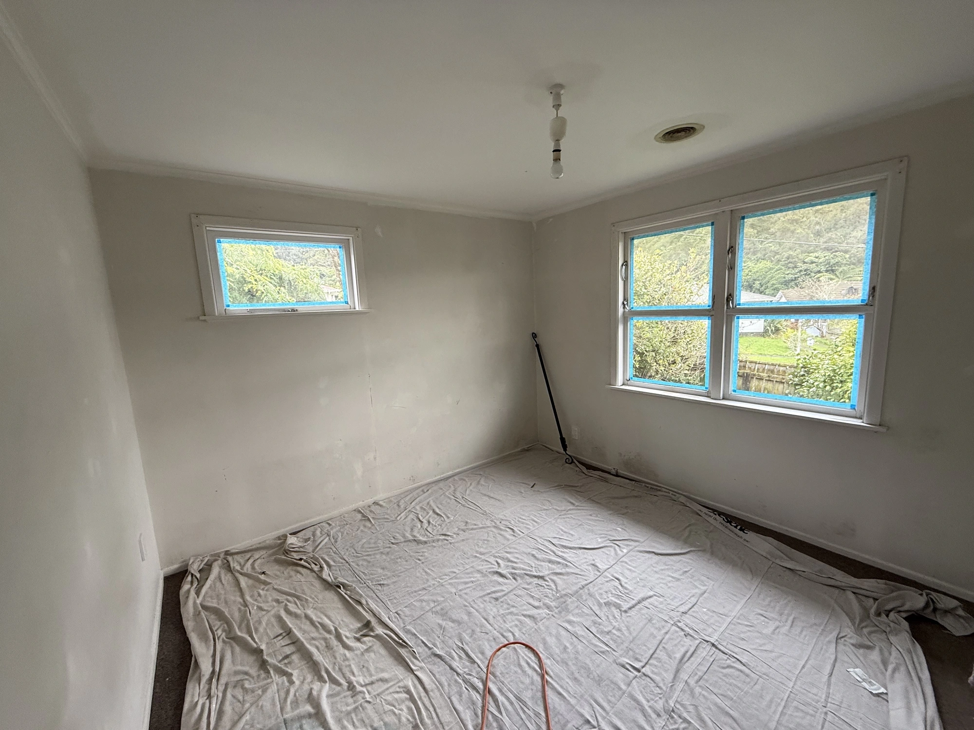 During stage project area before final detailing and cleanup